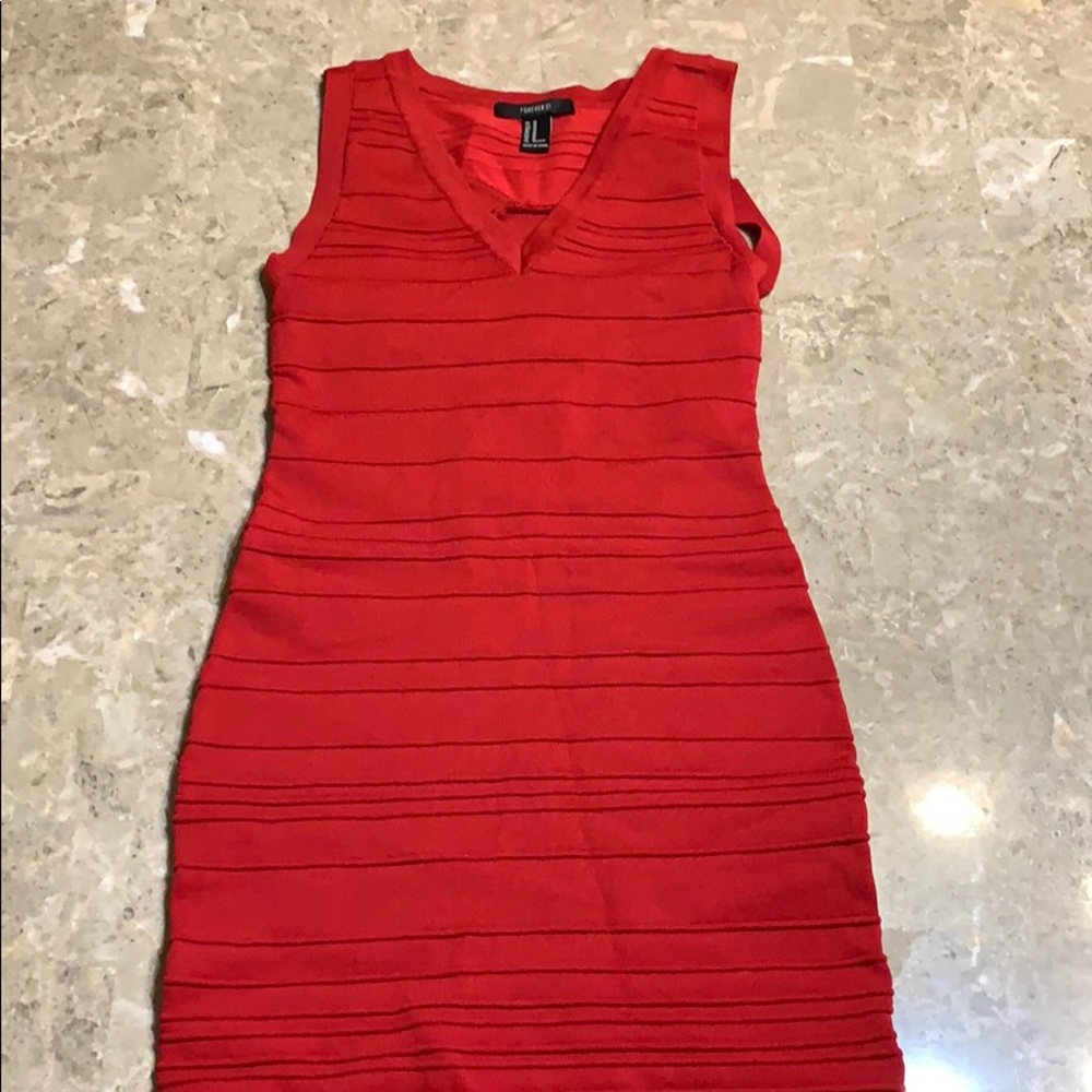 Red Forever 21 body con dress